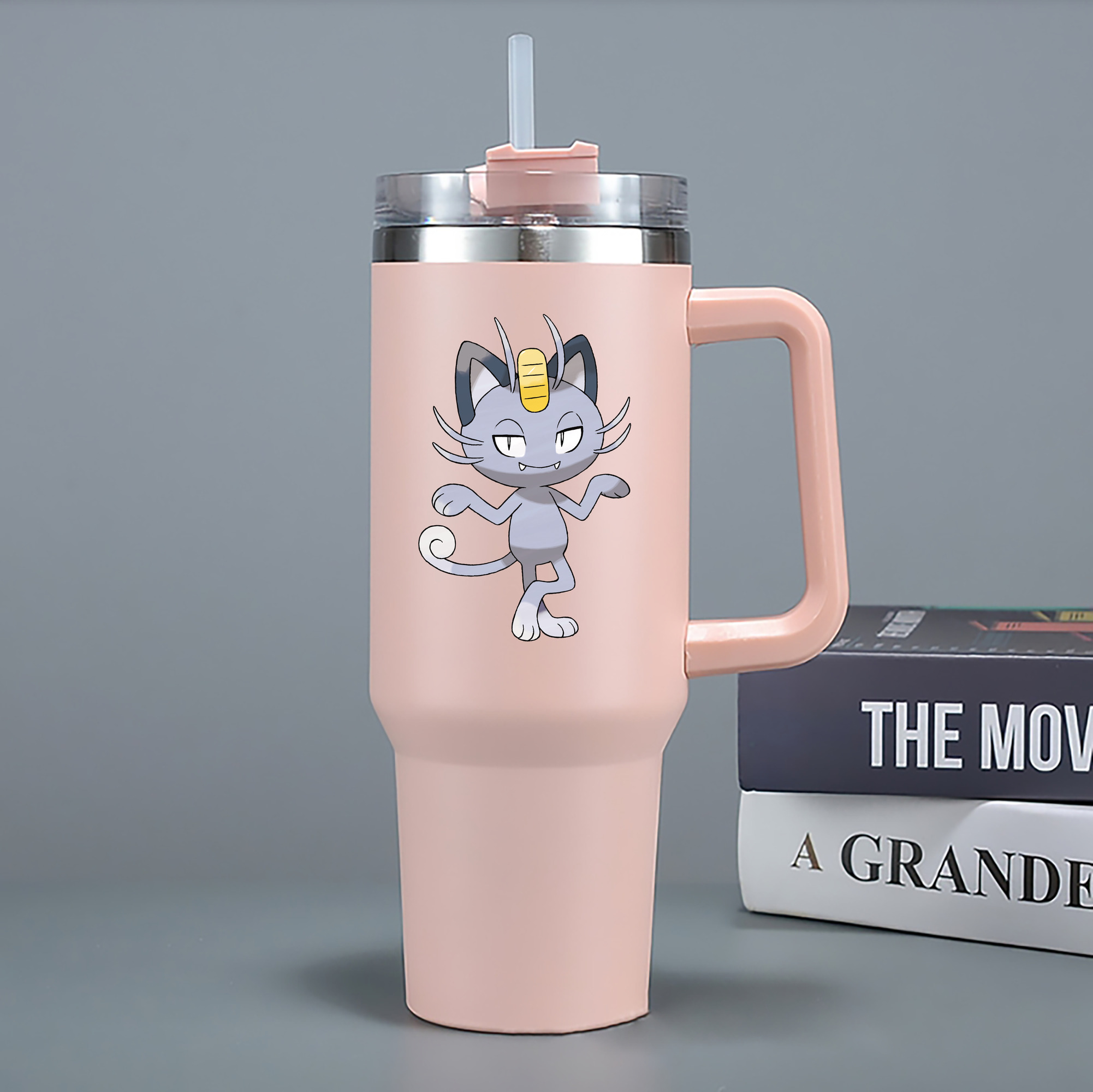 （画像用） ポケットモンスター Pokémon 1200mL車用タンブラー - クリスタルステッカー（プラスチックストロー付き）